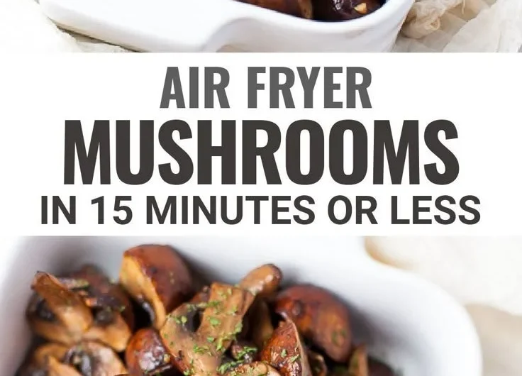 Crispy air fryer mushrooms ready to serve as a delicious snack or side dish.