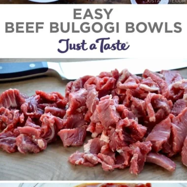 Delicious beef bulgogi bowls with vegetables and rice