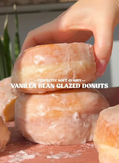 Delicious homemade glazed donuts topped with sweet icing