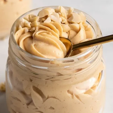 Delicious Keto Peanut Butter Mousse in a dessert bowl
