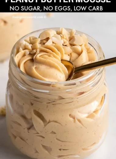 Delicious Keto Peanut Butter Mousse in a dessert bowl