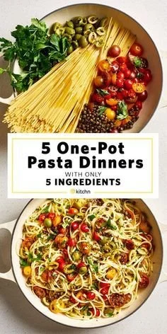 Delicious one-pot pasta dish cooked with colorful vegetables and herbs.