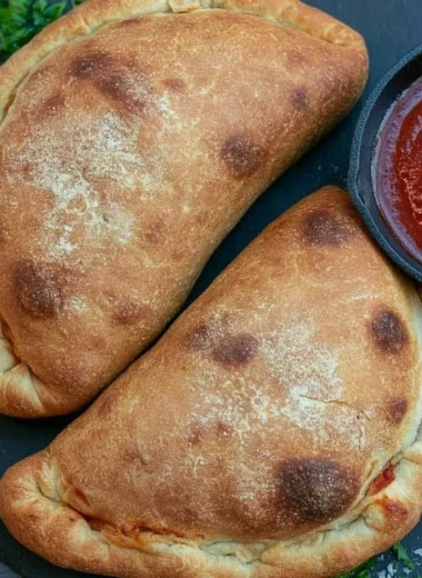 Delicious homemade Air Fryer Calzones with cheese and toppings