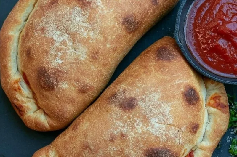 Delicious homemade Air Fryer Calzones with cheese and toppings