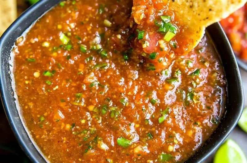 Delicious homemade Blender Salsa made with fresh ingredients.