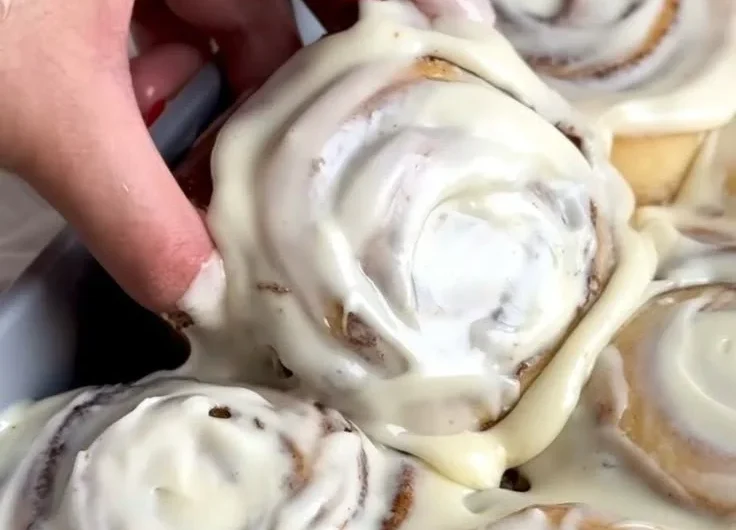 Delicious homemade cinnamon rolls fresh out of the oven
