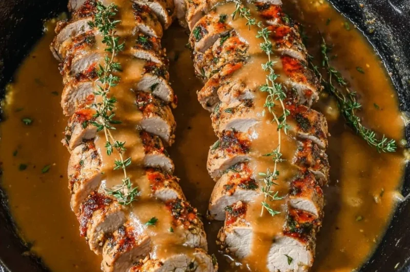 Juicy baked pork tenderloin recipe fresh out of the oven