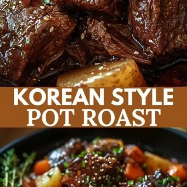 Korean style pot roast with rich flavors and tender meat served on a plate.
