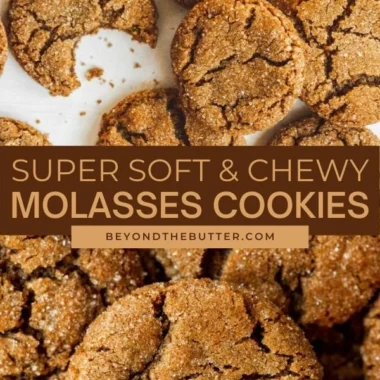 Freshly baked old fashioned soft molasses cookies on a cooling rack.