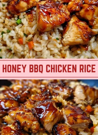 One-Pan Honey BBQ Chicken Rice dish served in a skillet