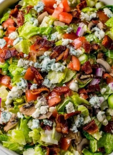Ruth's Chris Chopped Salad featuring fresh vegetables and vibrant dressing.