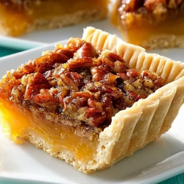 Delicious Texas pecan pie topped with crunchy pecans and brown syrup