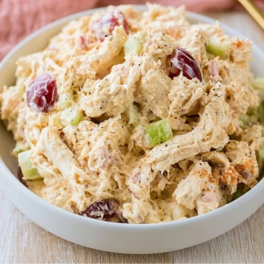 Cozy cottage cheese chicken salad in a bowl