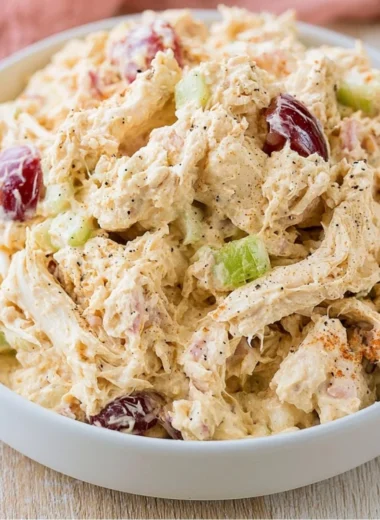 Cozy cottage cheese chicken salad in a bowl