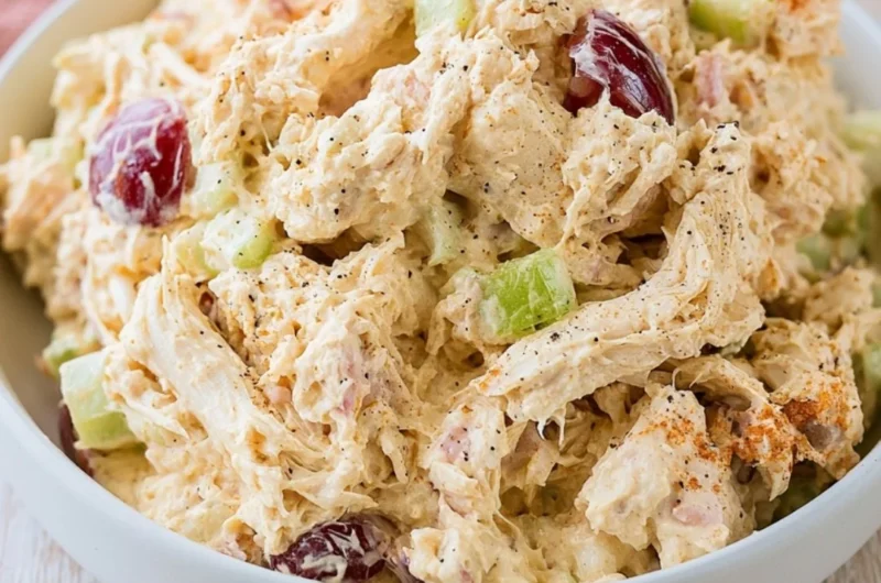 Cozy cottage cheese chicken salad in a bowl