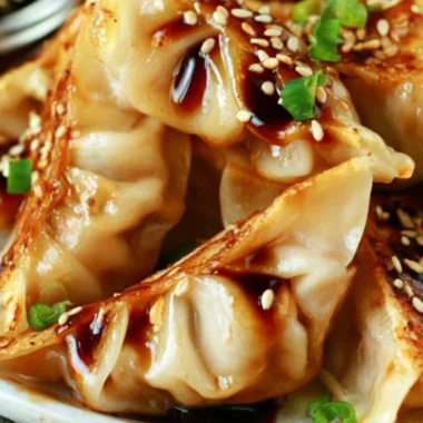 Easy homemade chicken potstickers ready to serve.
