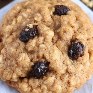 Baked healthy oatmeal raisin cookies on a cooling rack